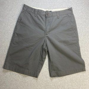 RVCA Shorts Mens 32 Gray Chino Pocketed Polyester Blend Straight 10 Inseam